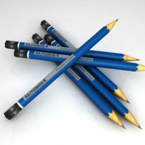 Mô hình 3d xếp bút chì trường học