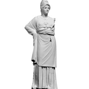 Model 3d Patung Kuno Athena Yunani