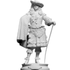 Muinainen patsas Keskiaikainen mies seisoo
