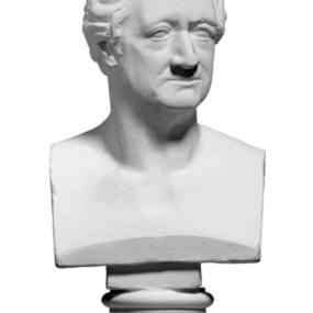 3д модель древней статуи-бюста Гете