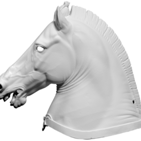 Estatua antigua cabeza de caballo modelo 3d