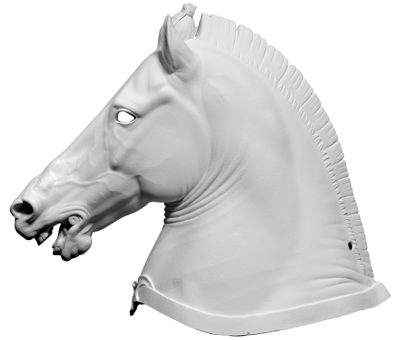 مجسمه باستانی سر اسب مدل سه بعدی