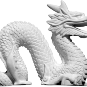 Model 3d Patung Naga Kuno Tiongkok
