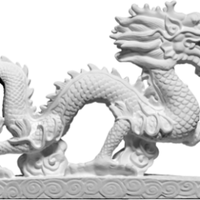 Model 3d Patung Naga Qing Kuno