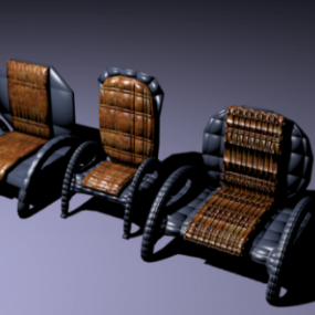 Zwart rotan stoelmeubilair 3D-model