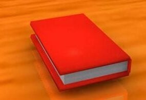 Modello 3d del libro con copertina rossa