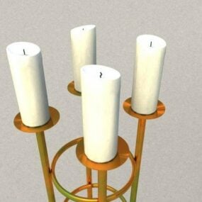 4 Post Candle Lamp 3d model