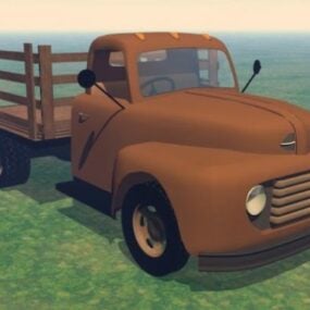 3D-модель вантажівки з колом Rustic Farm