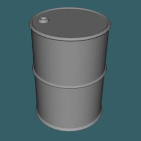 Baril de pétrole en acier modèle 3D