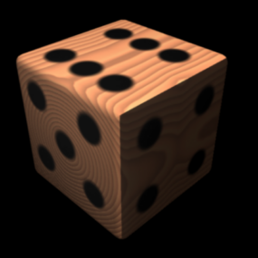 Wood Dice Casino Game 3d model