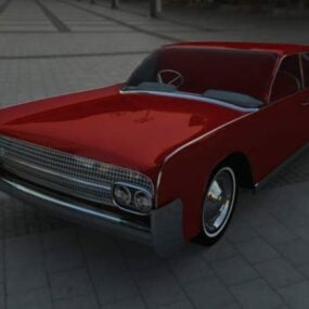 Vintage Car Red Lincoln 61 3d model