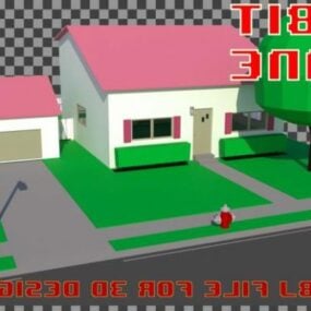 Gaming House With Garden And Road 3d model