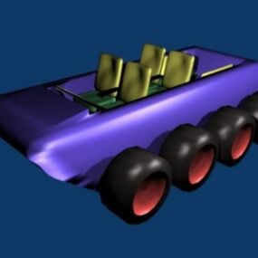 Modello 3d del giocattolo dell'auto con ruote