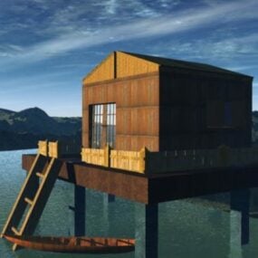 바다 위의 카바네 하우스 3d 모델