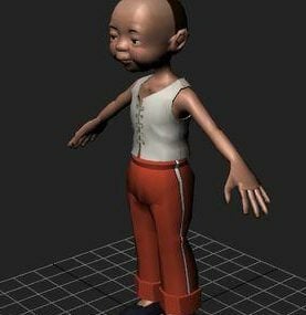 Modelo 3D animado de menino chinês