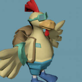 Cartoon Roaster Chick 3d model