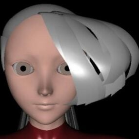 Girl Head Robot Character 3d-model