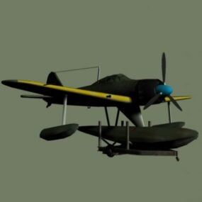 6д модель винтажного пропеллера самолета А3