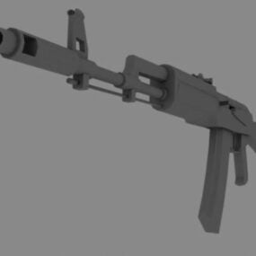 Rifle de asalto soviético Ak74m modelo 3d