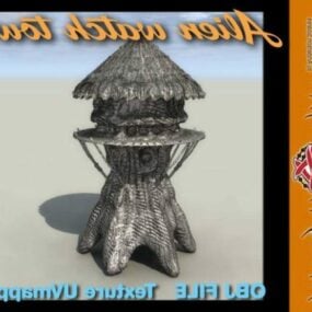Model 3d Gedung Scifi Watch Tower