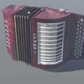 Modelo 3d de instrumento musical de acordeão