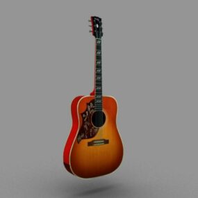 نموذج جيتار صوتي متدرج اللون ثلاثي الأبعاد