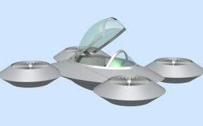 Aircar Futuristinen Drone 3D-malli