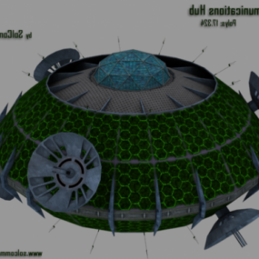 एलियन हब स्टेशन बिल्डिंग 3डी मॉडल