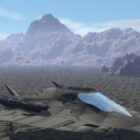 Alien Futuristic Delta Spacecraft