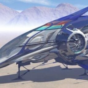 Modelo 3d de nave espacial alienígena futurista interceptor