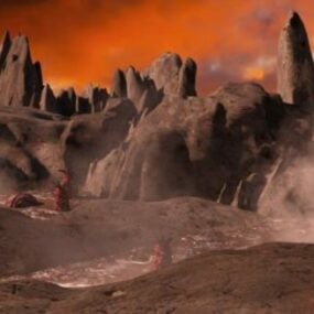 المريخ المناظر الطبيعية كوكب غريب نموذج 3D