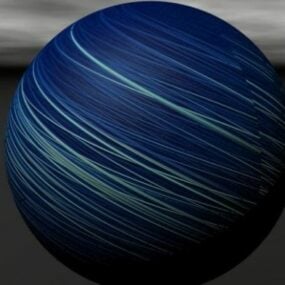 Blauw water buitenaardse planeet 3D-model