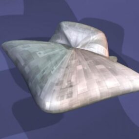 Lowpoly 3D model konceptu mimozemské lodi