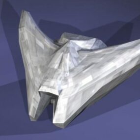 Futuristický 3D model ploché kosmické lodi