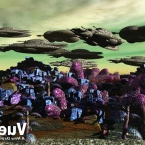 Alien Planet Landscape 3d model