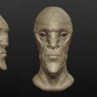 Escultura de busto alienígena