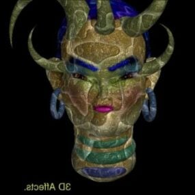 Monster Head Face Character 3D-malli