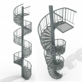 Ατσάλινες σπειροειδείς σκάλες τρισδιάστατο μοντέλο