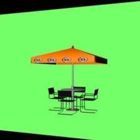 Buiten eettafel stoelen 3D-model