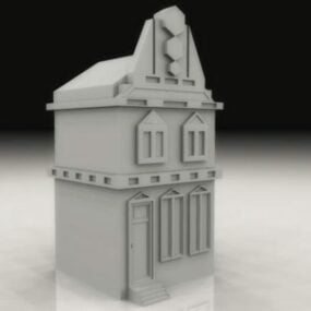 Model 3D tradycyjnego domu w Amsterdamie