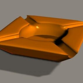 Gelber Keramikaschenbecher 3D-Modell