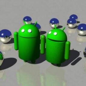 Android ikona znak 3D model