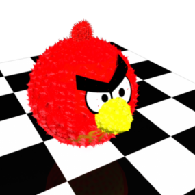 Modelo 3d del personaje rojo de Angry Birds