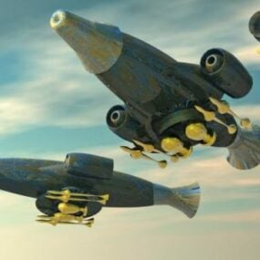 Fütüristik Bombardıman Uçağı 3D modeli