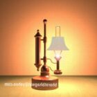 Antieke Lamp Houten Standaard