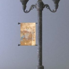 Starožitný 3D model pouliční lampy