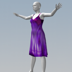 Girl Character With Short Dresses 3d model