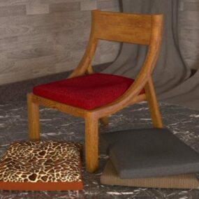 Modello 3d della sedia ad arco in legno