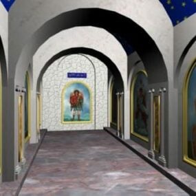 Arch Corridor Interior 3D-Modell