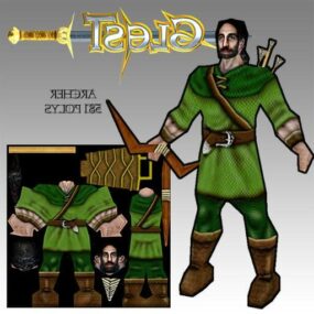 Personnage de jeu Archer Warrior modèle 3D